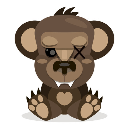 Cute Teddy bear smiling.Toy for children. Vector illustrationのイラスト素材