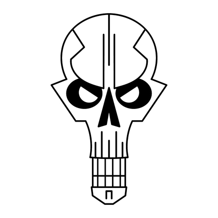 Cool skull logo on white background. Vector illustrationのイラスト素材