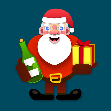 Paper Santa Claus merry Christmas and new year vector illustrationのイラスト素材