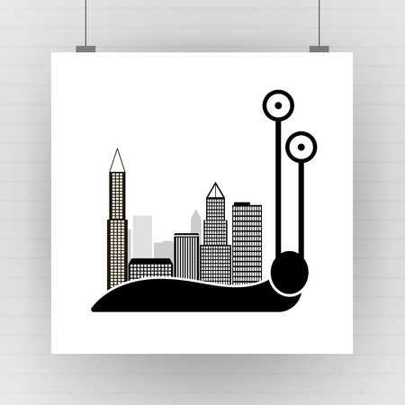 Sign snail. Snail symbol. Isolated black silhouette snail on white background. Icon snail. Vector illustrationのイラスト素材