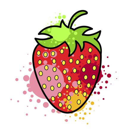 Juicy strawberry tasty berry creative approach. Vector illustrationのイラスト素材