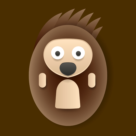 Adorable hedgehog in modern flat style. Vector illustrationのイラスト素材