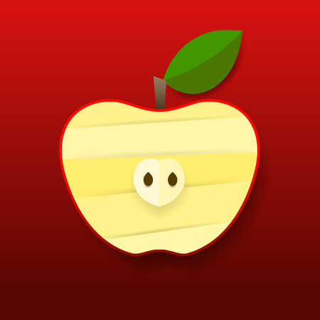 Vector green paper apple card design.Vector illustrationのイラスト素材