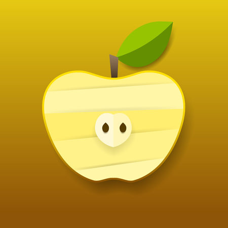 Vector green paper apple card design.Vector illustrationのイラスト素材