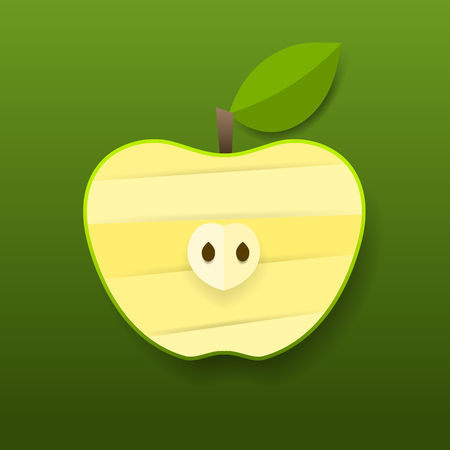 Vector green paper apple card design.Vector illustrationのイラスト素材