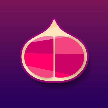 Summer tropical fruits for healthy lifestyle. Fig, purple whole fruit and half. Vector illustration cartoon flat icon.のイラスト素材