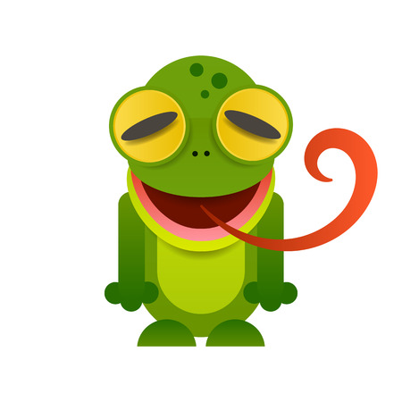 Cute frog cartoon isolated on white background.Vector illustrationのイラスト素材