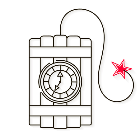 Dynamite line style icon vector illustration on white backgroundのイラスト素材