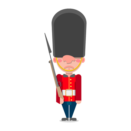 Vector illustration of a British guardsman with a gun stands.のイラスト素材