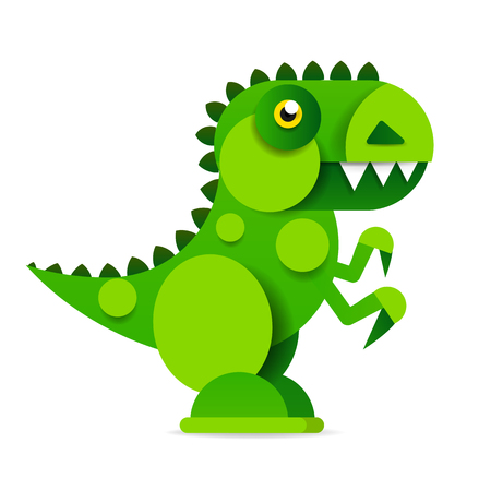 Cute cartoon dinosaur on white background. Prehistoric era. Vector illustrationのイラスト素材