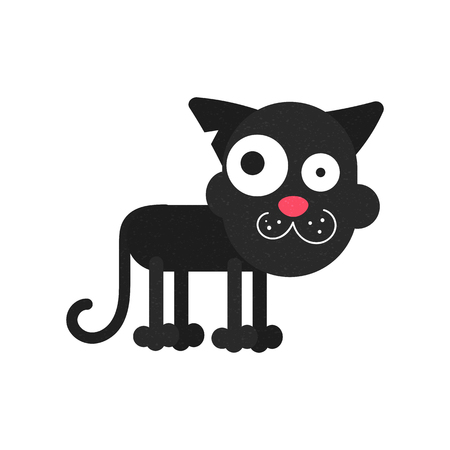 Walking Cat Vector Icon. Cat Silhouette Symbol. Linear Style Sign For Mobile Concept And Web Design. Cat Symbol Logo Illustration. Vector Graphics - Vector.のイラスト素材