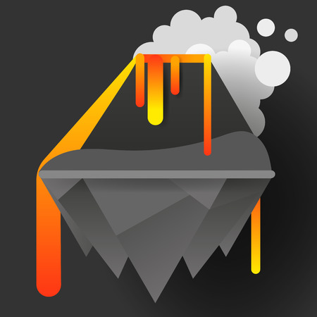 Volcano eruption natural cataclysm vector illustration for your designのイラスト素材
