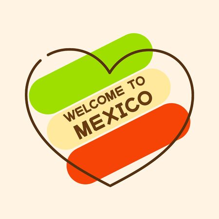 Mexican Poster In Retro Style. Welcome To Mexico Vector Illustration. Buenos Diasのイラスト素材