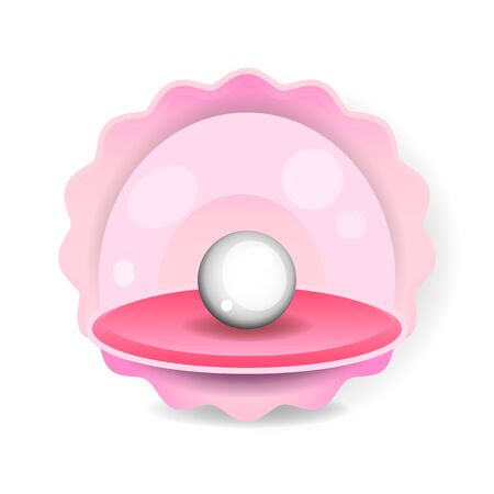 Finest Quality Beautiful Natural Open Pearl Shell Close Up Realistic Single Valuable Object Image Vector Illustrationのイラスト素材
