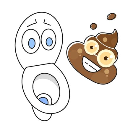 Dirty Toilet Cartoon Illustration Ready For Your Design, Greeting Card, Bannerのイラスト素材