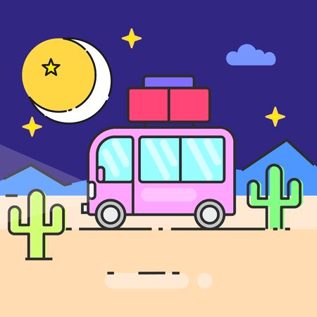 Bus travel the world vector illustration for your needsのイラスト素材