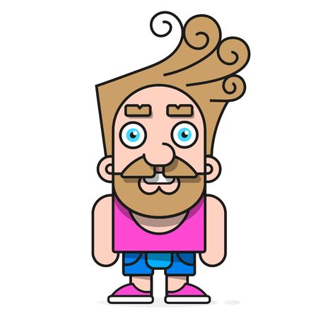 Fashionable Hipster With Glasses And Stylish Hair Background Image To Create Buttons, Banners, Graphics.のイラスト素材