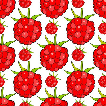 Seamless Background With Raspberries, Vector Image Ready For Your Design, Greeting Cardのイラスト素材