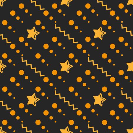 Star Seamless Pattern, Hand Drawn Sketched Doodle Stars, Vector Illustration Ready For Your Design, Greeting Card, Bannerのイラスト素材
