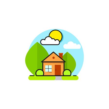 Green House  Emblem On White Background Vector Image Ready For Your Design, Greeting Cardの写真素材