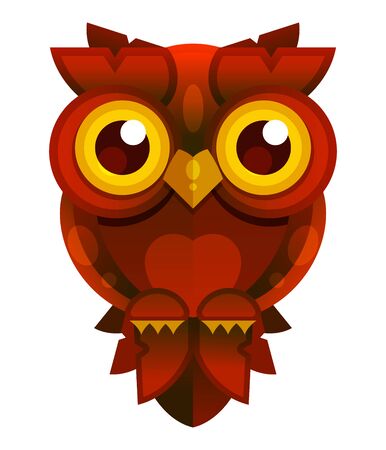 Owl Icon - Owl Isolated , Wild Bird Illustration - Vector Owlのイラスト素材