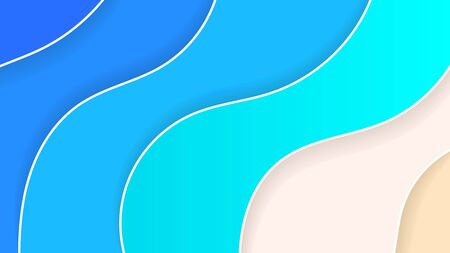 Abstract Beach Background Paper Style Summer Holiday Vector Illustration