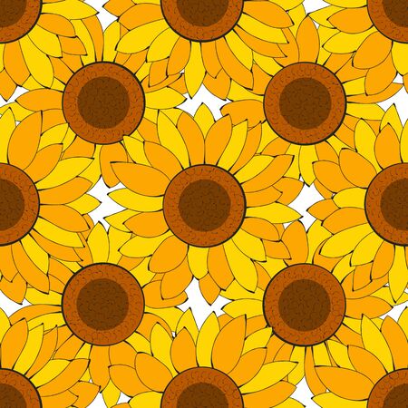 Sunflower Seed Vector Floral Seamless Pattern For Your Designのイラスト素材