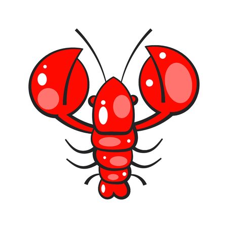 Red crayfish. Template for printing on fabric. Design for wrapping paper. Illustration for the menu of the restaurant.のイラスト素材
