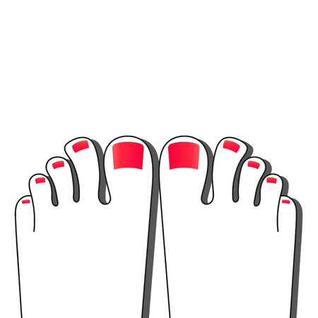 Pedicure Female Fingers Vector Illustration Of Female Feet Isolated On White Background Realisticのイラスト素材