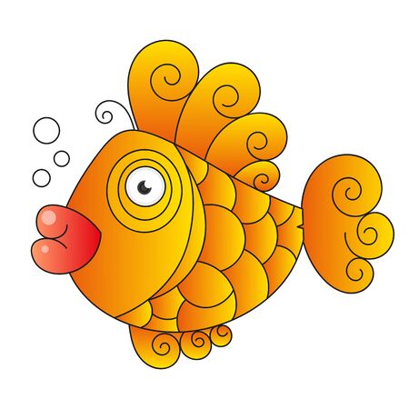 Fish Vector Design  Template. Seafood Restaurant Idea. Vector Illustrationのイラスト素材