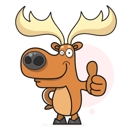 Cute, Dreaming Baby, Deer, Fawn For Kids Vector Illustrationのイラスト素材