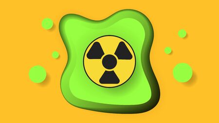 The Radiation Icon . Radiation Symbol . Vector Illustration On Yellow Backgroundのイラスト素材