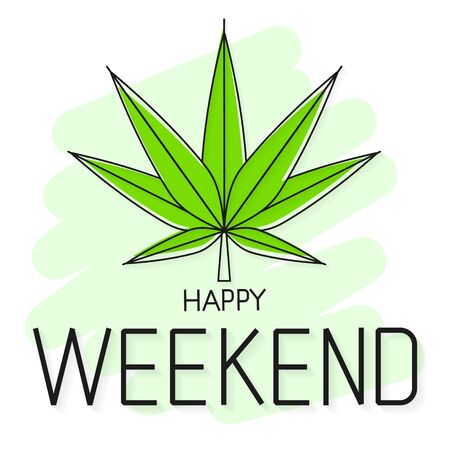 Colorful Vector Happy Weekend Background Suitable For Greeting Card, Poster Or T-shirt Printing.のイラスト素材