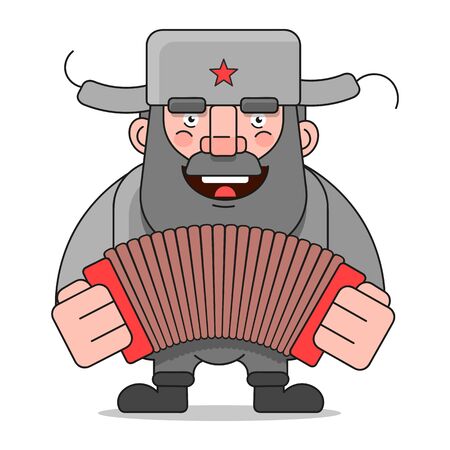 Russian Man Vector Illustration Suitable For Greeting Card, Poster Or T-shirt Printing.のイラスト素材
