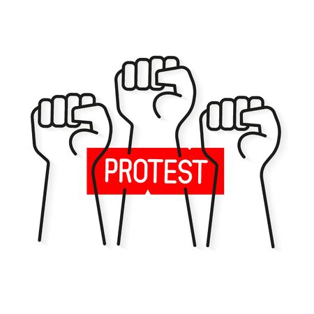 Fist Male Hand, Proletarian Protest Symbol. Power Sign. Vector Illustration Suitable For Greeting Card, Poster Or T-shirt Printing.のイラスト素材
