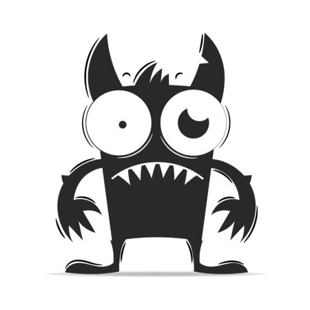 Fear Monster Vector Illustration Suitable For Greeting Card, Poster Or T-shirt Printing.のイラスト素材