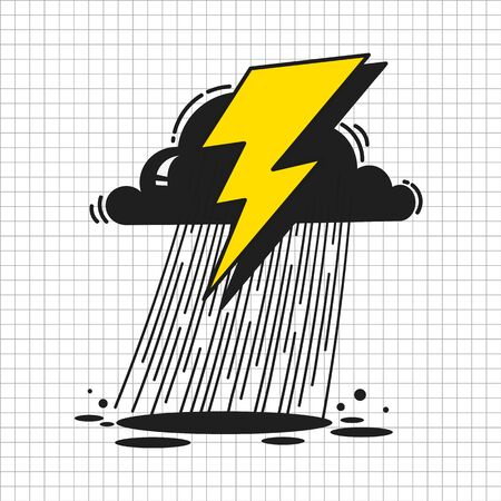 Hard Rain Icon Vector Illustration Suitable For Greeting Card, Poster Or T-shirt Printing.のイラスト素材