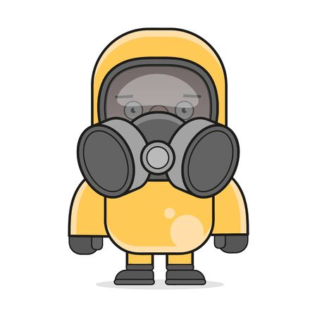 Man In White Medical Face Mask. Concept Of Corona Virus Quarantine. Observe Safety Measures In Public Places. Eps10のイラスト素材