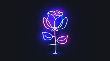 Vector illustration of beautiful rose made of colorful lightのイラスト素材