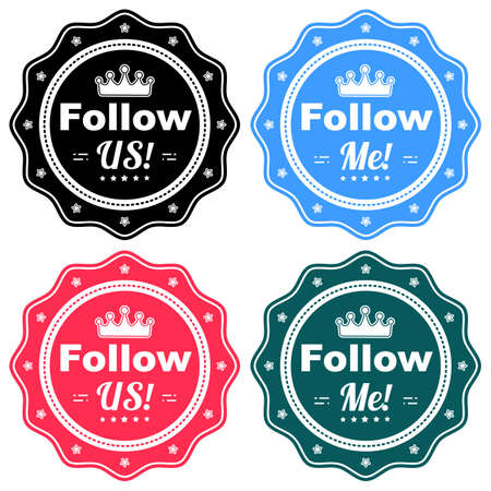 Follow us followers on social media, a modern flat banner. Easy to use for your website or presentation.のイラスト素材