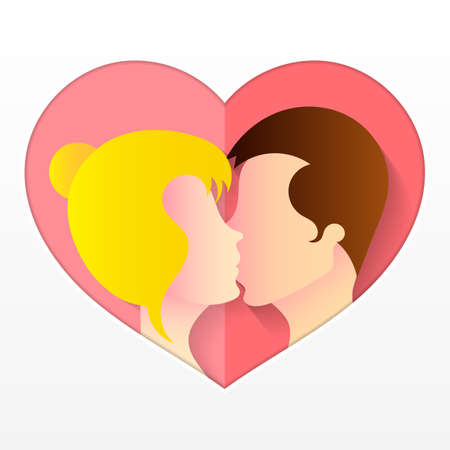 Doodle lovers: a boy and a girl under umbrella.のイラスト素材
