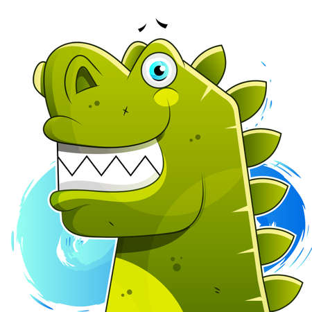 Happy Dinosaur With Good Morning And Happy Day Vectorのイラスト素材