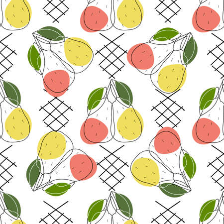 Creative doodle art seamless pattern with different shapes and textures. Collage. Vectorのイラスト素材