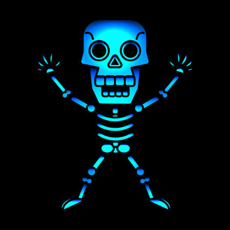 Skulls, Day of the dead and Halloween, neon colorのイラスト素材