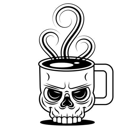 Vector illustration of hand drawn watercolor coffee cup sketch.のイラスト素材