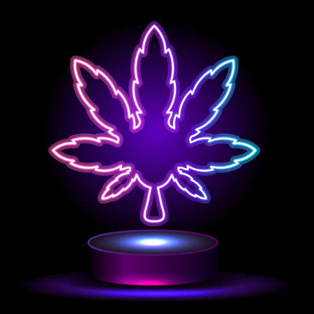 Cannabis green silhouette logo. Hemp of emblem for the design of the packaging of goods, food, for the creation of printed products.のイラスト素材