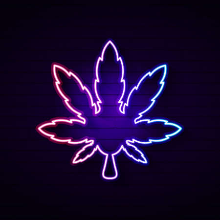 CBD Cannabis Marijuana Pot Hemp Leaf with Line Art style Logo designのイラスト素材