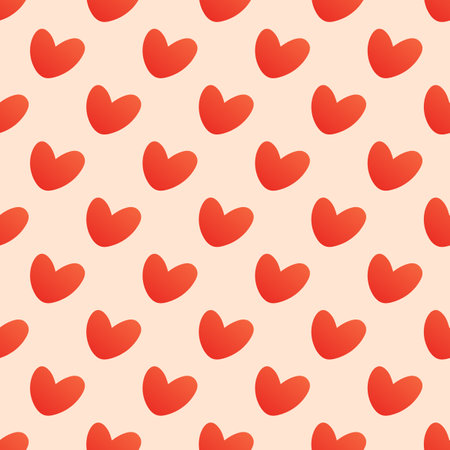 Repeated hearts drawn by hand. Cute seamless pattern. Endless romantic print. vector illustration.