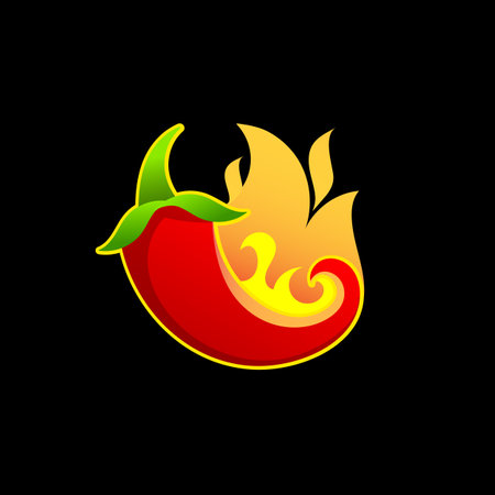 Red hot natural chili pepper pod realistic image with shadow vector illustration. Design for grocery, culinary products, seasoning and spice package, recipe web site decoration, cookingのイラスト素材