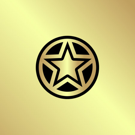 Vector graphic silver and gold symbol for company leaders with starのイラスト素材